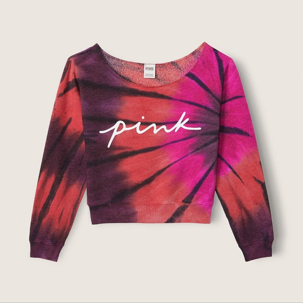 PINK EVERYDAY LOUNGE OFF THE SHOULDER SWEATSHIRT